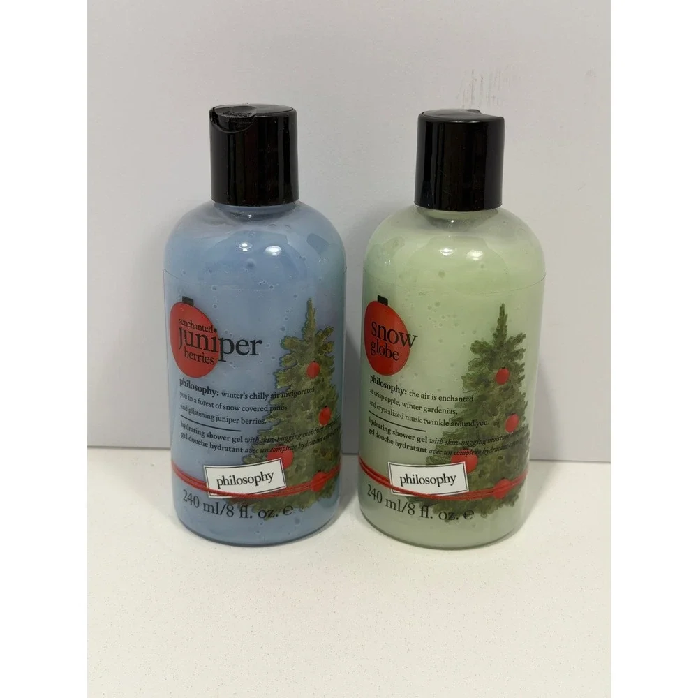 Philosophy Shower Gel Duo Enchanted Juniper Berries & Snow Globe 8oz 2ct New